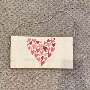 Rustic Marlin Heart Design Wall Hanging Decor - Pink and Red